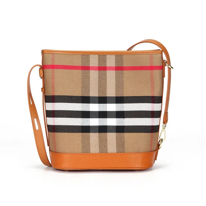 

Europe Style Fashion Canvas Tote Designer Bags Genuine Leather Women Bucket Luxury Bag, Orange,black