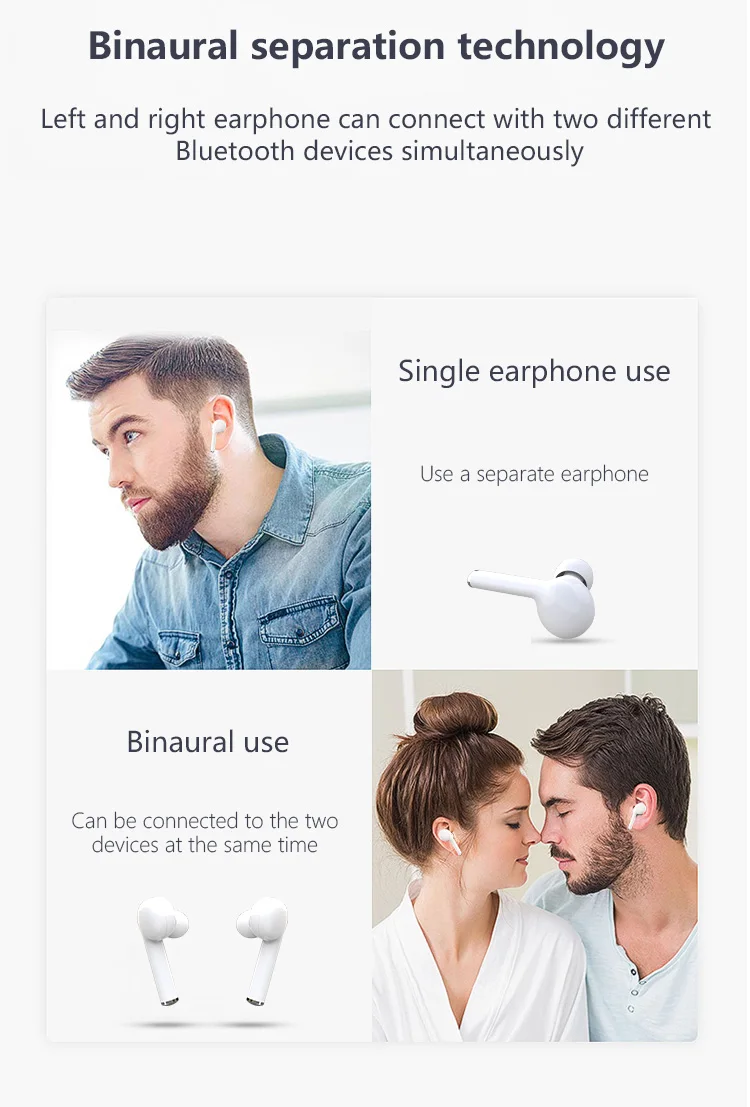 Factory OEM smart touch control wireless earphone TW50 bluetooth earbuds in-ear headphones with charging case for sports - ANKUX.COM