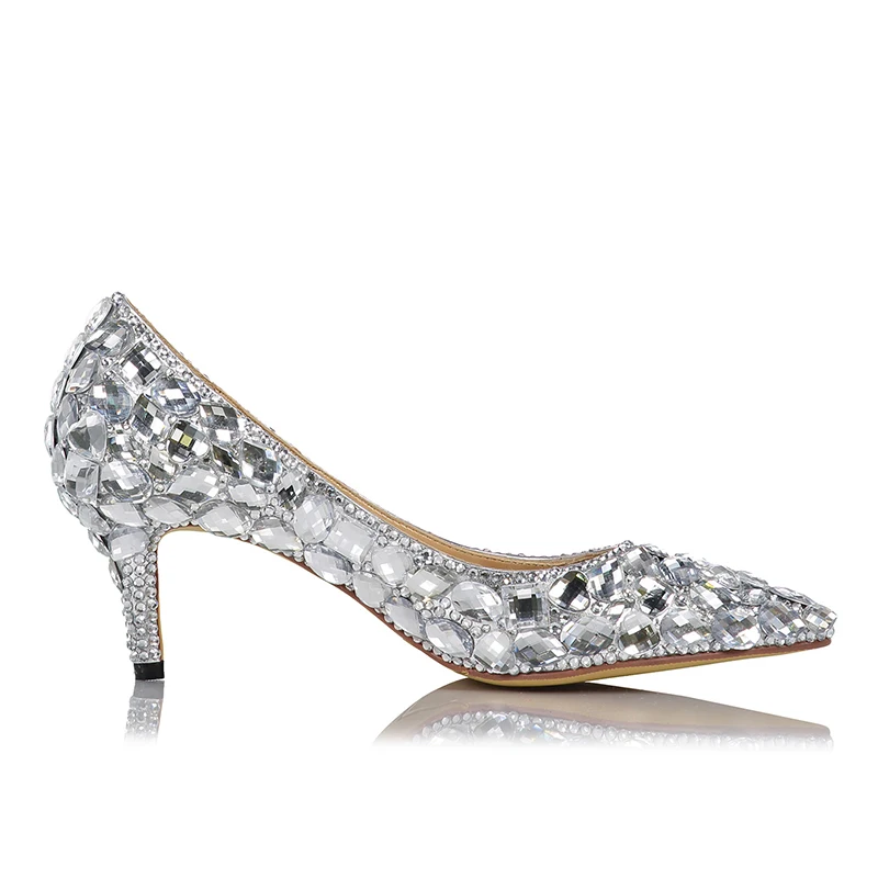 silver diamond heels