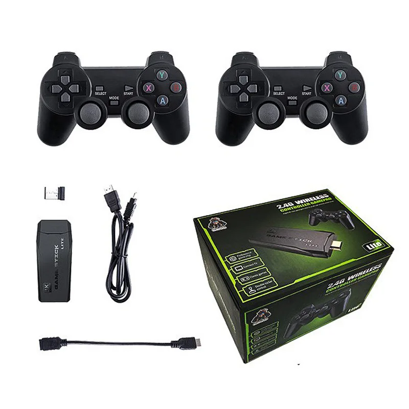 

64GB 20000 home tv video game stick M8 4k lite retro TV video game console with 2.4G controller CE for SFC/PS1/GBA