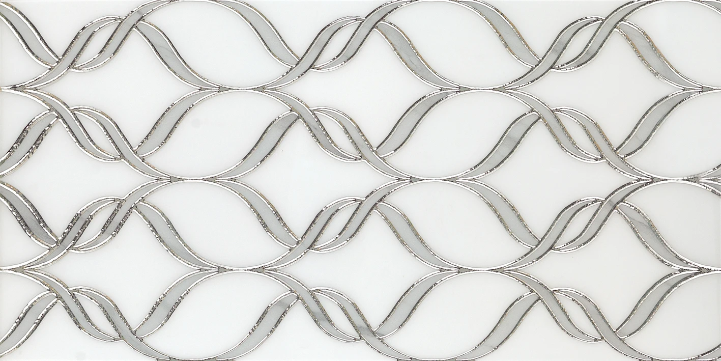 Vente chaude Waterjet Mosaic Tile Conception de jet d'eau carreaux de porcelian nouvelle tuile de decor de modèle de jet d'eau