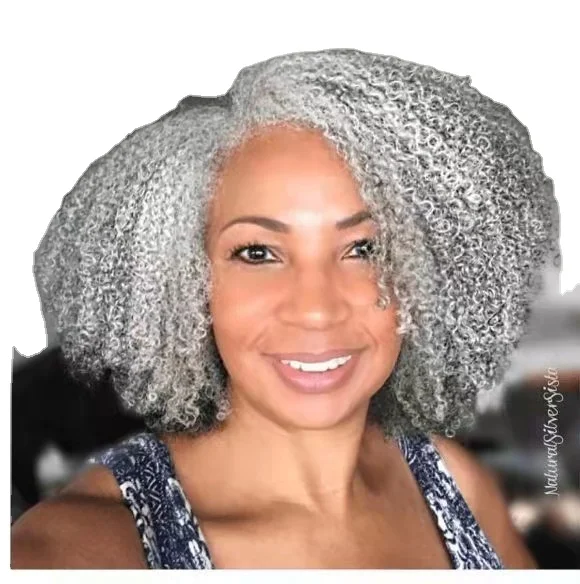 

Afro gray Short Afro Puff grey Hair Bun Chignon Hairpiece Drawstring Ponytail Kinky Curly Updo Clip Hair