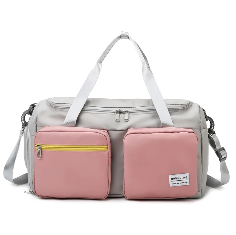 

Waterproof Travel Sports Gym Bag For Women Custom Logo Sports Custom Gym Bag, Black pink