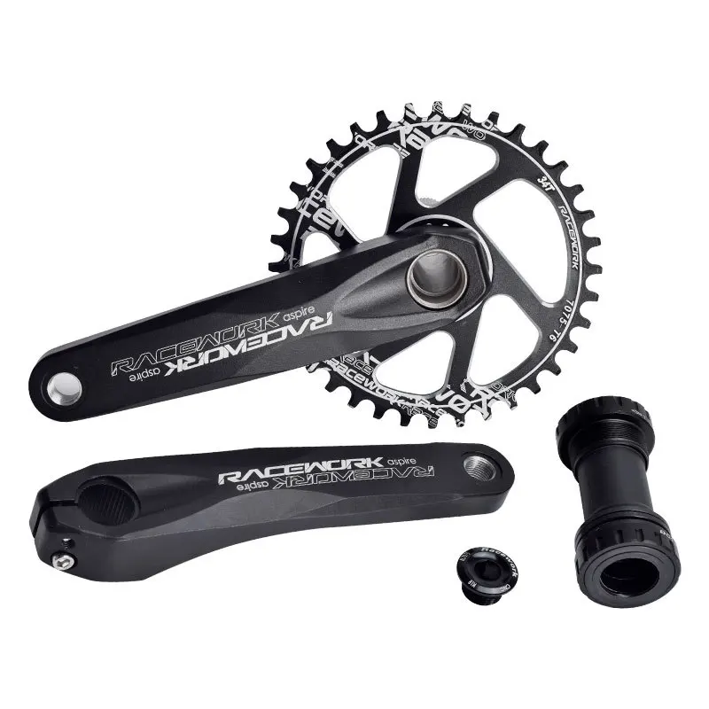 

Bicycle 104BCD Crank 170mm Aluminum Alloy Arm MTB Road Bike Crankset with Bottom Bracket BB Other Bicycle Parts, Black