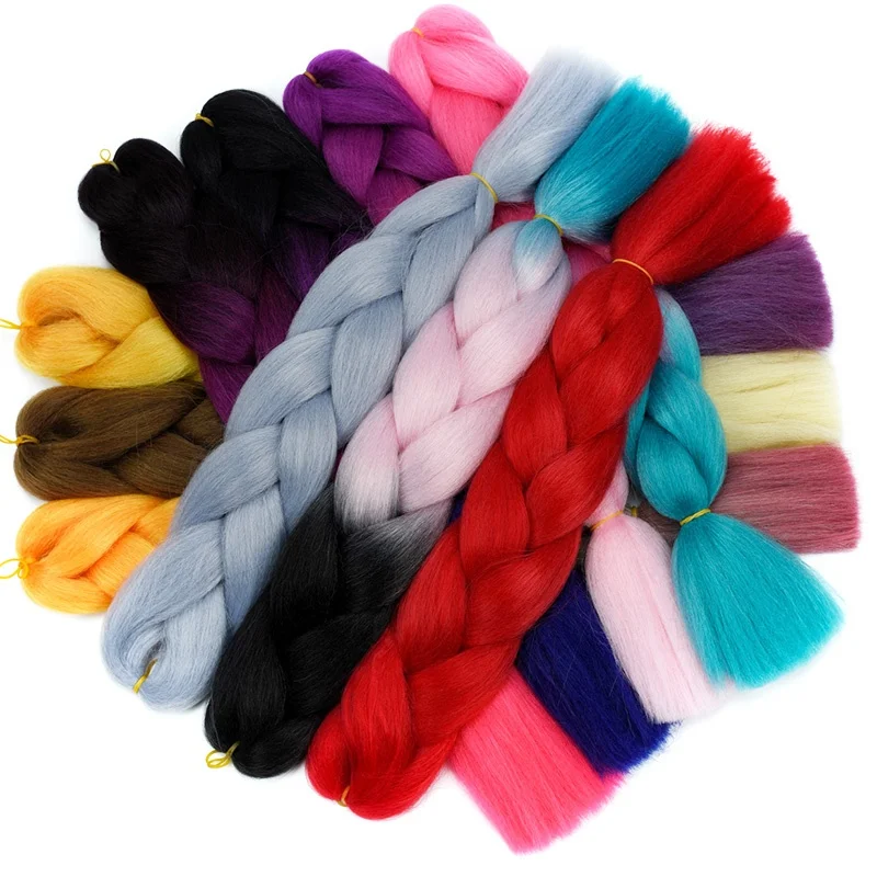 

Free Sample Ombre Expression Braiding Hair Expression Gray Braiding Hair Extension Synthetic Jumbo braids hair, Pic showed