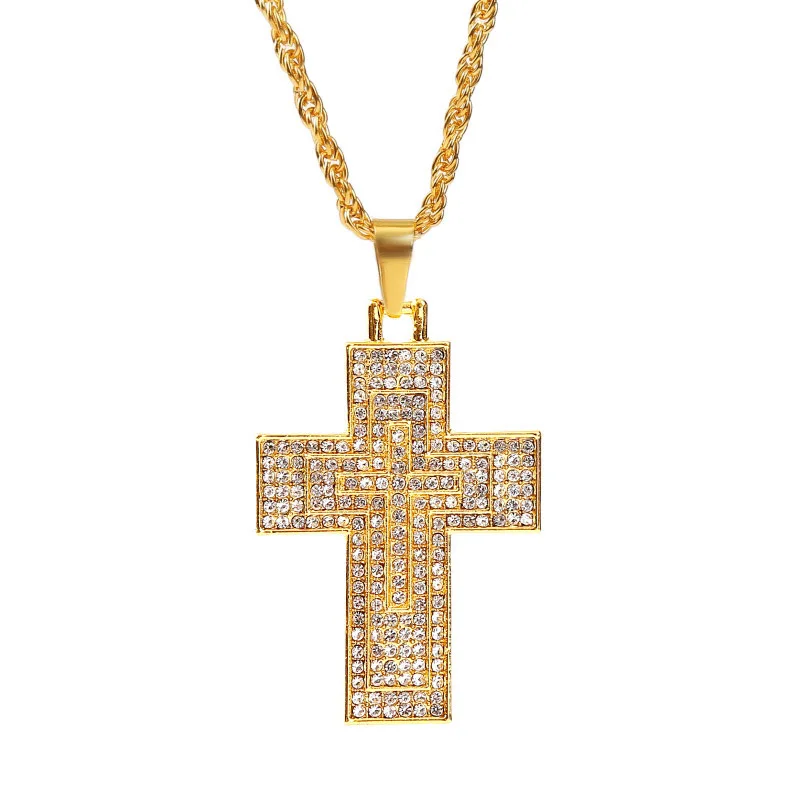 

Hip Hop Jewelry Christian Jesus cross Pendant Necklace, As pic
