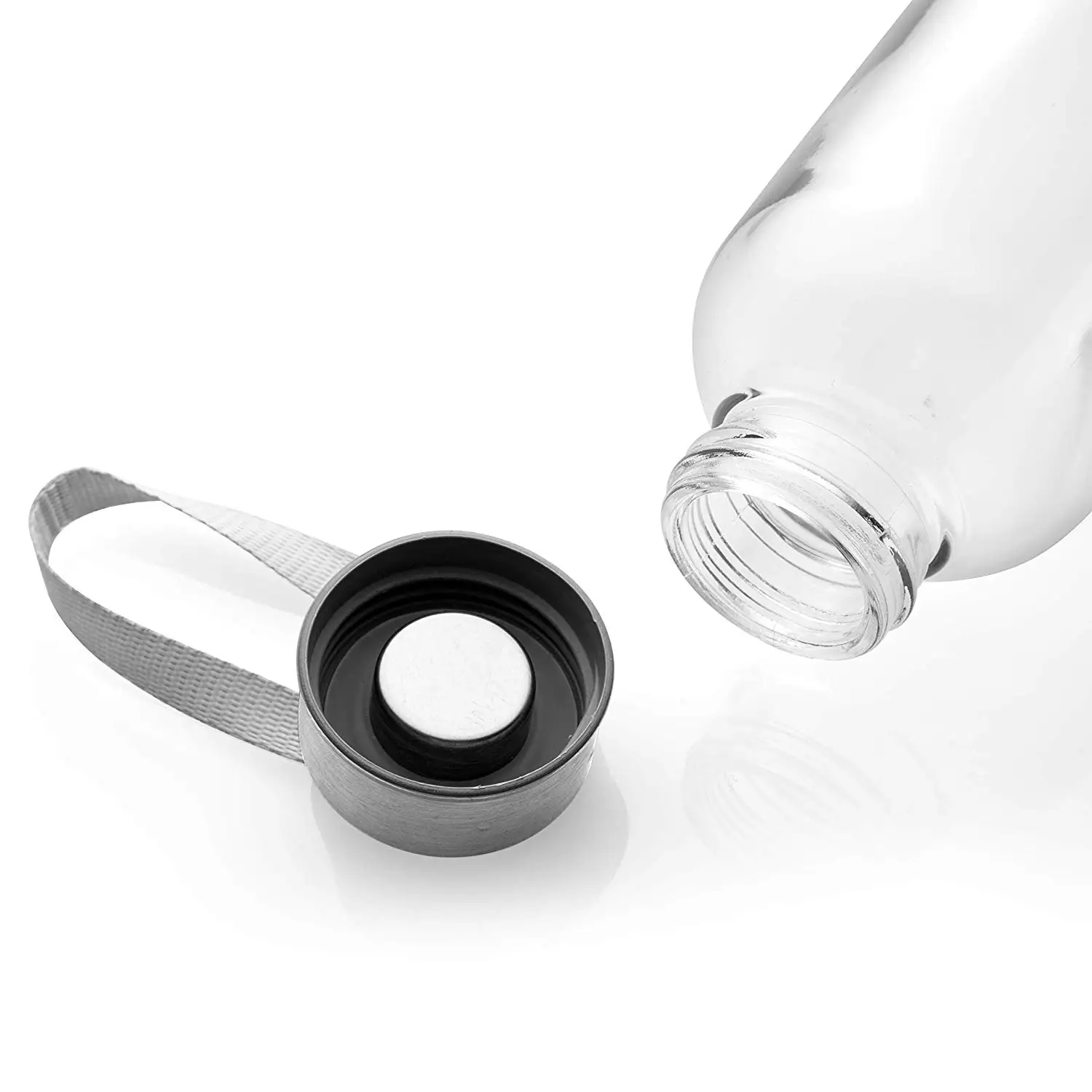 Glass Water Bottle 6 Pack 18oz Bottles For Beverages And Juicer Use Stainless Steel Leak Proof