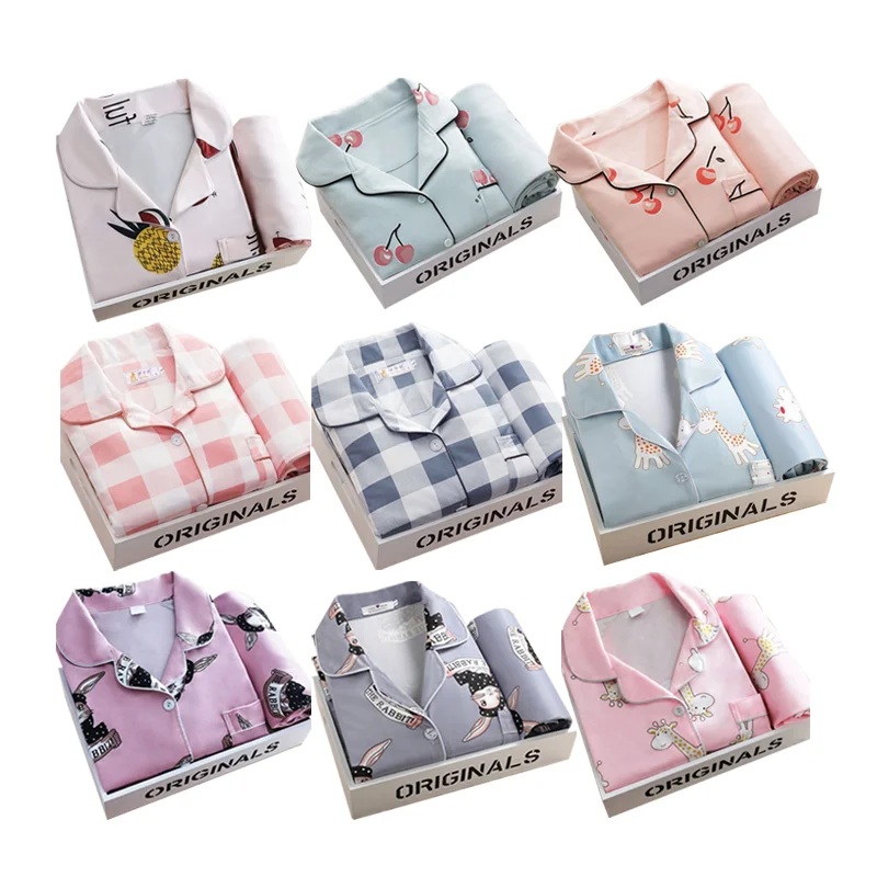 

Homewear Long Sleeve Button Down Women 2 Pcs Set Pajama Print Floral Pyjamas Sleep Suit