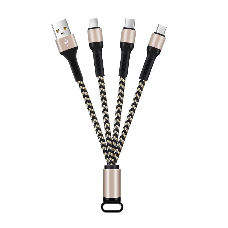 

Quality keychain 3 in 1 usb charger cable, Blue,red,black,customize
