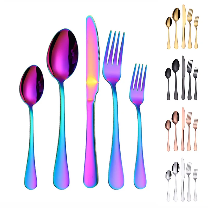 

Low MOQ Cutlery Set Stainless Steel Table Spoon Set Stainless Steel Cutlery Flatware Set, Rose gold