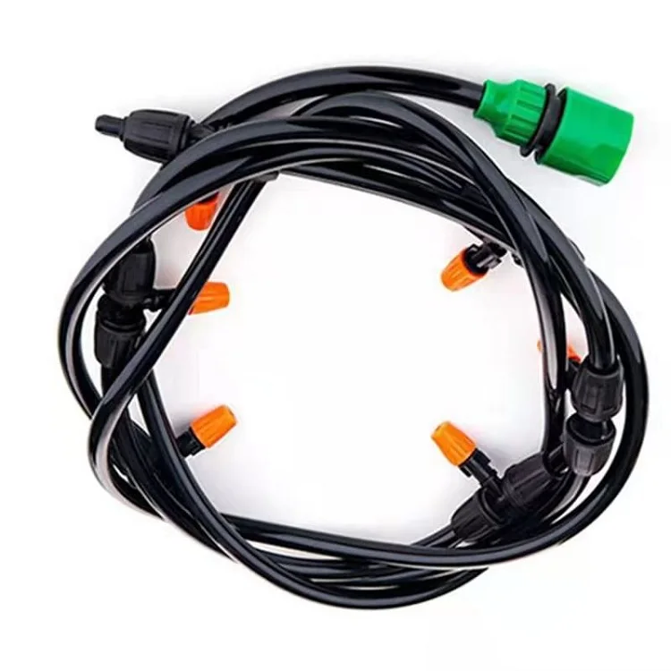 

water spray Plastic Micro Automatic Misting Hose Timer Garden Watering Agricultural Drip Irrigation Kits, Black