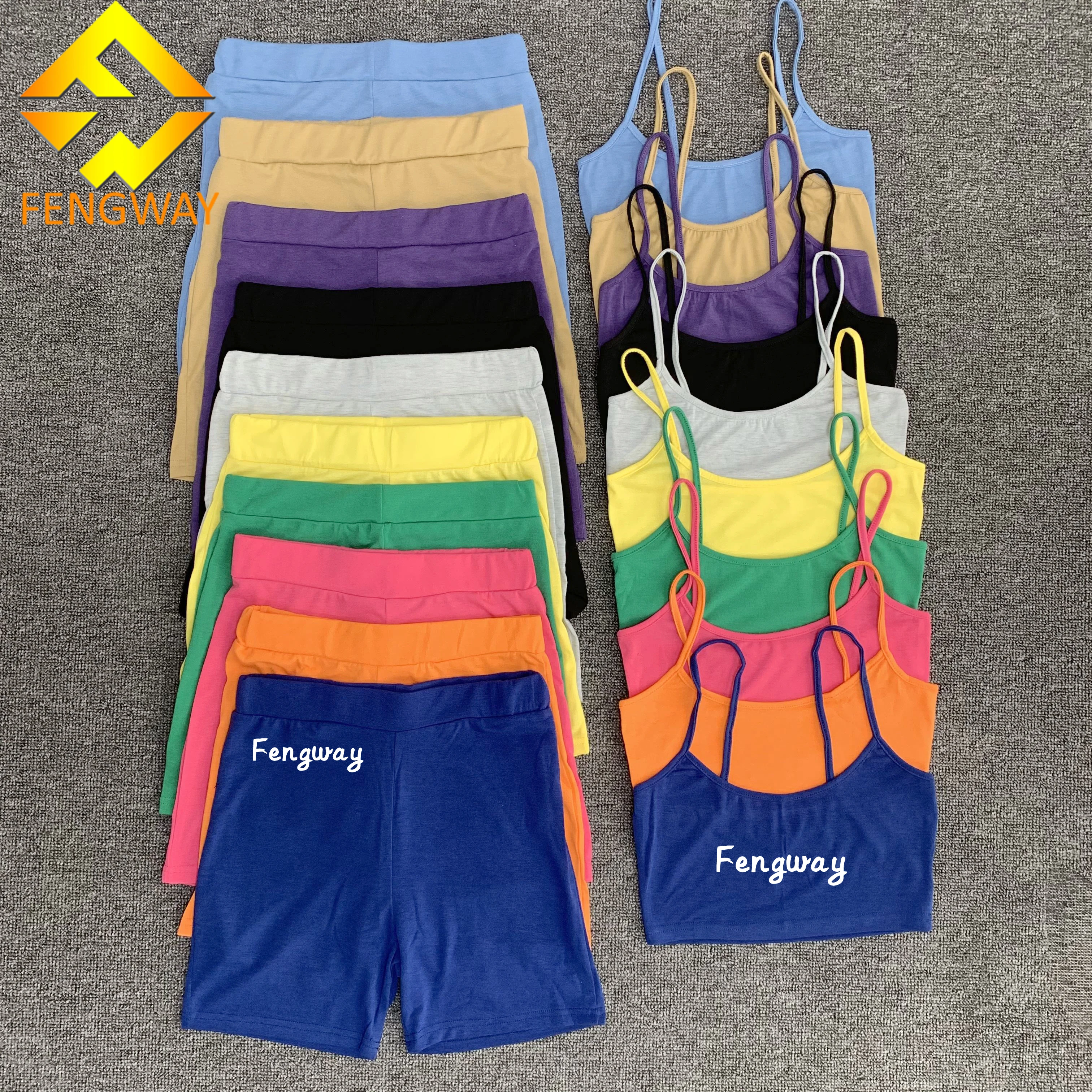 

2021 New Arrivals Women's Summer Sets Matching Solid Joggers Women Biker Short Set Two 2 Peice Outfits, 10 colors