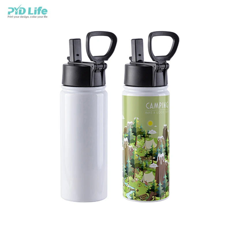 

PYD Life RTS Wolesale 18 oz 550 ML Custom Sublimation Stainless Steel Sports Water Bottle with Straw