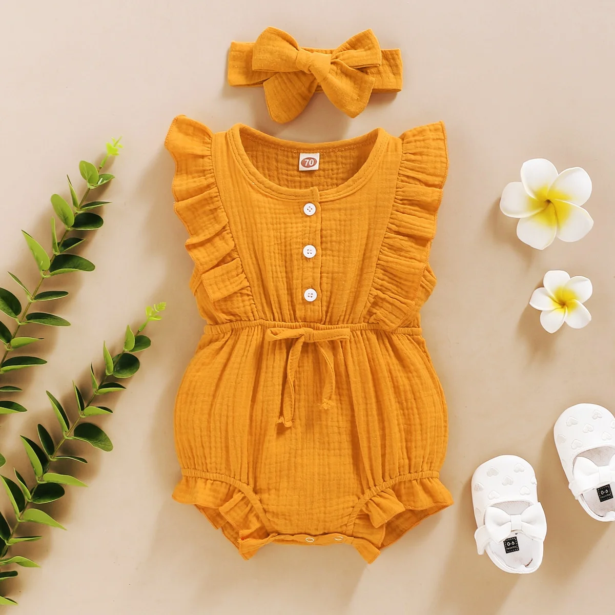 

Hot INS style sleeveless crinkle ruffle bebe baby clothes girl kids rompers toddler boutique clothing newborn baby girls clothes