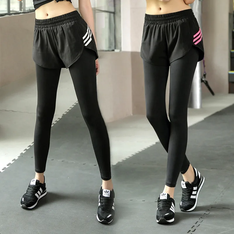 

2021Yoga Pants 2 in 1 Women's Pants Yoga Legging Athletic Fitness Leggings Women Stretchy Gym Sport CompressionTights Yoga Pants