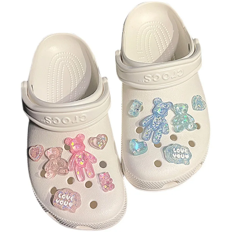 

New Fashion Rhinestone Bears Croc Charms Designer Croc Pieces Charms DIY Decoration Accessories Clogs Kid Women Girls Gifts