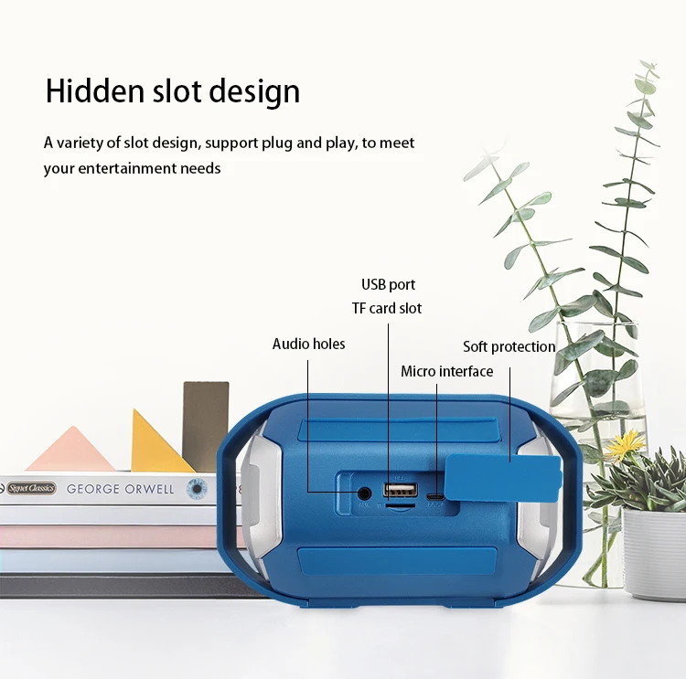 New Design LED Speaker SLC-093 wireless Speaker support BT/USB/TF card/Aux/FM functions Portable Speaker - ANKUX.COM