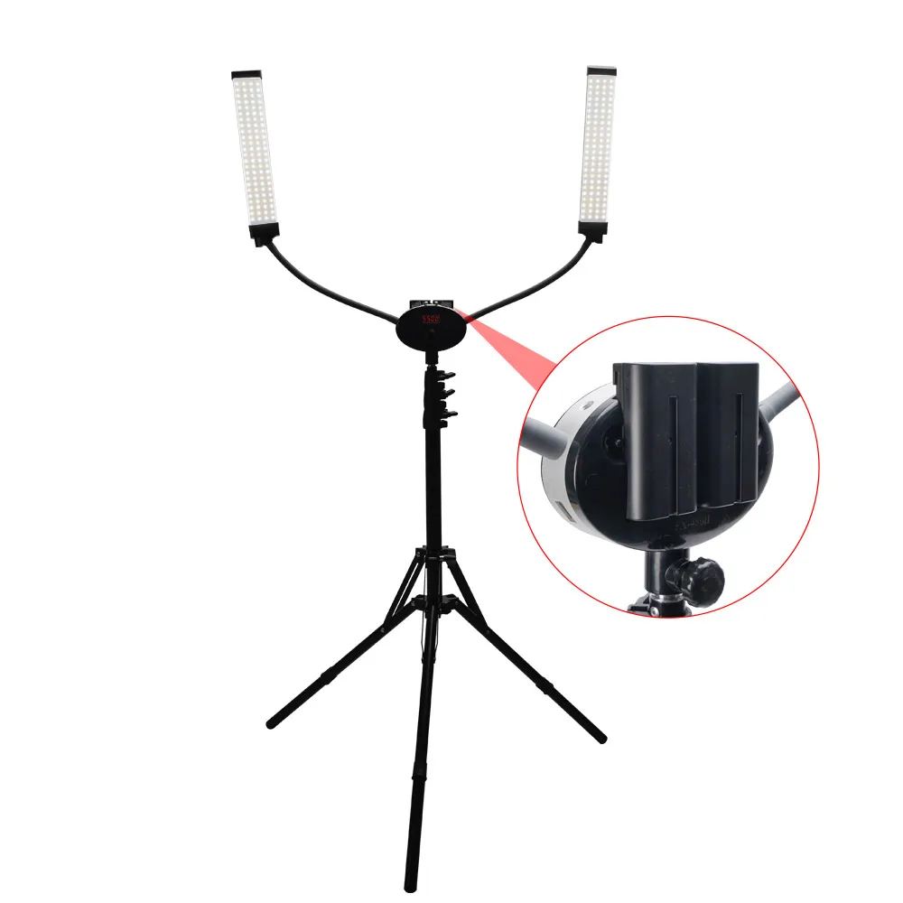 

pro double arm makeup light rechargeable 60w dimmable ring fill light video lighting led lamp beauty salon