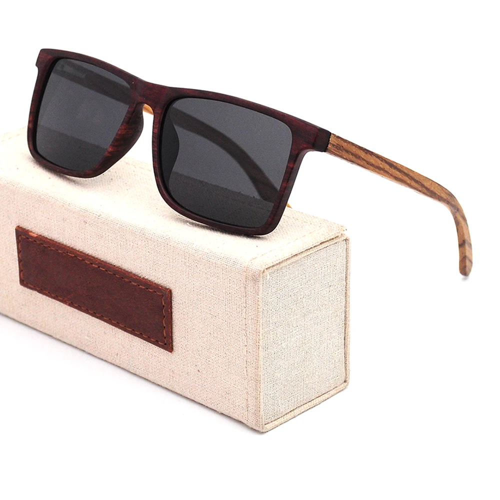 

China wholesale square bamboo sunglasses wood temple custom logo polarized sun glasses