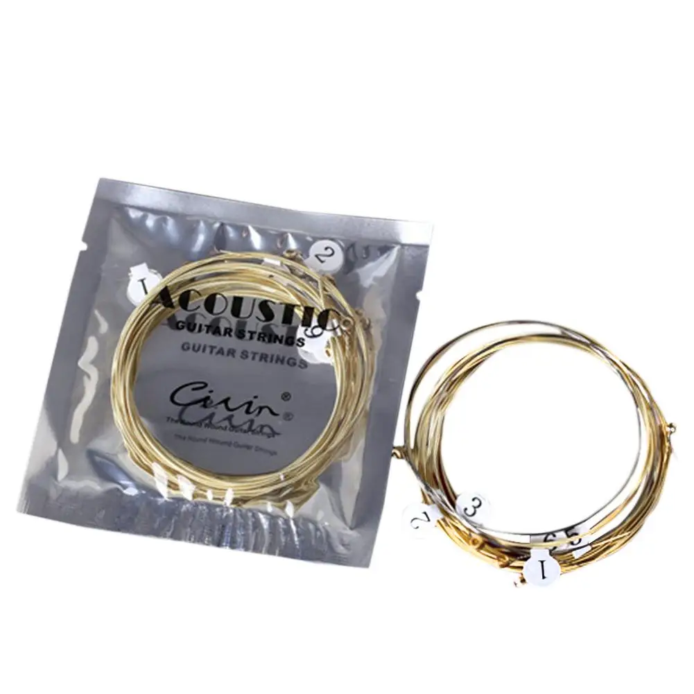 

6pcs Universal Acoustic Guitar String Brass Hexagonal Steel Core Strings For Musical Instruments
