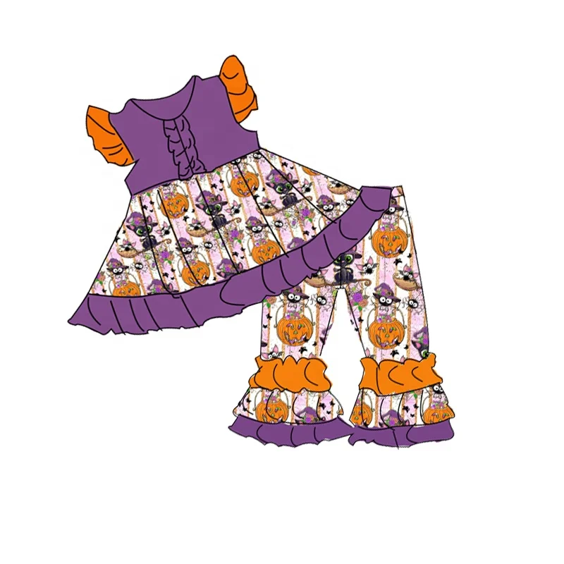 

Halloween kids clothing sets ruffle pearl dress baby ruffle pants girl fashion clothes Korean girl clothes