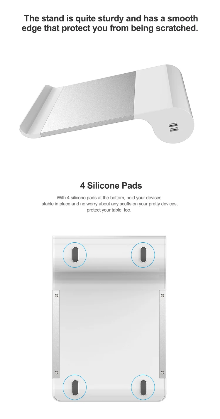 Best Popular Heat Dissipation Gaming Aluminum Alloy Laptop Stand Notebook Holder With 2 USB For Apple Macbook