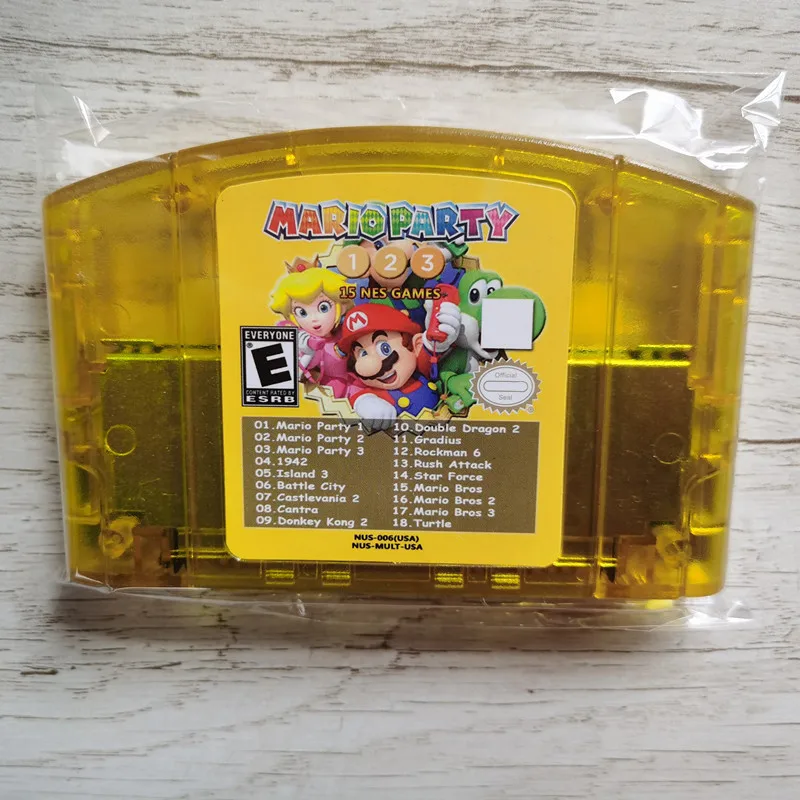 

USA Version NTSC Super 18 in 1 64 Mario Party 1 2 3 or Super Mario 64 Hack Sapphire Missing For Nintendo 64 N64 Game Cartridge