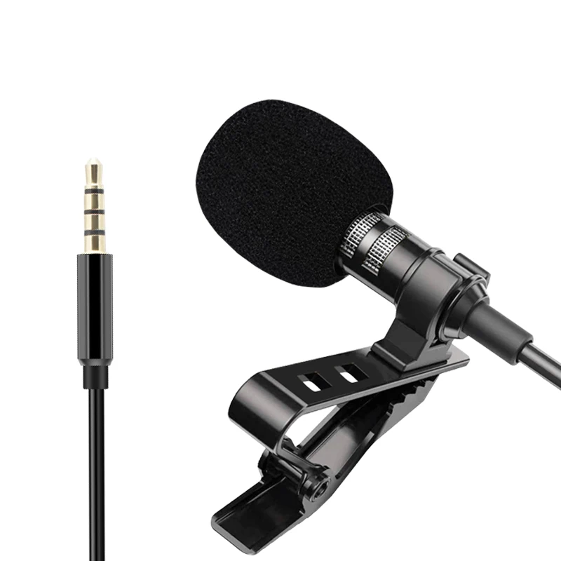 

Best selling 3.5mm port lapel mic mini portable condenser lavalier microphone for smartphone, Black