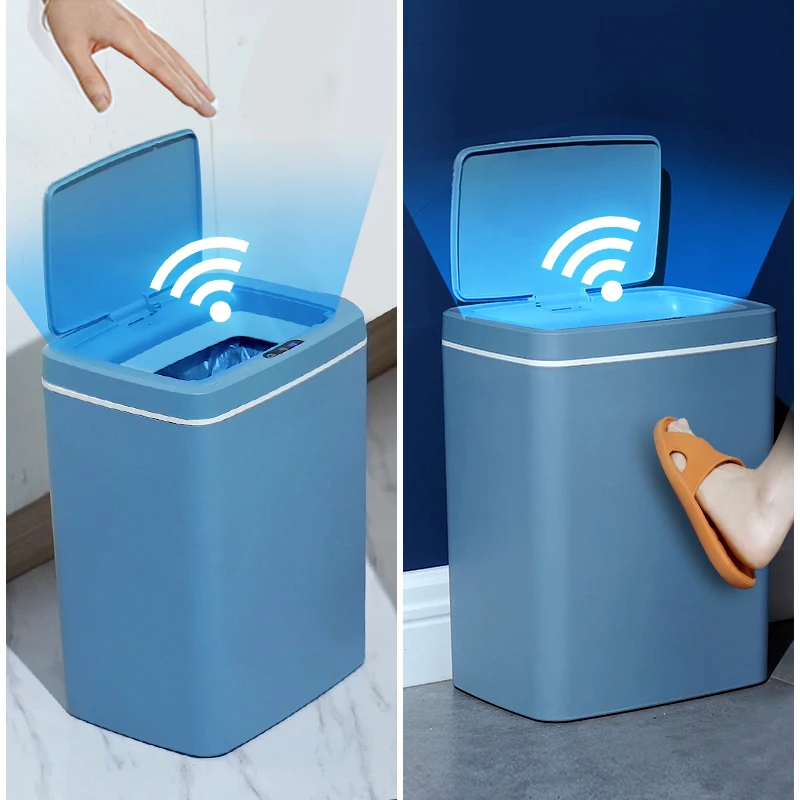 

automatic plastic smart sensor touchless intelligent trash can kitchen and bathroom toilet garbage mini small waste bin with lid