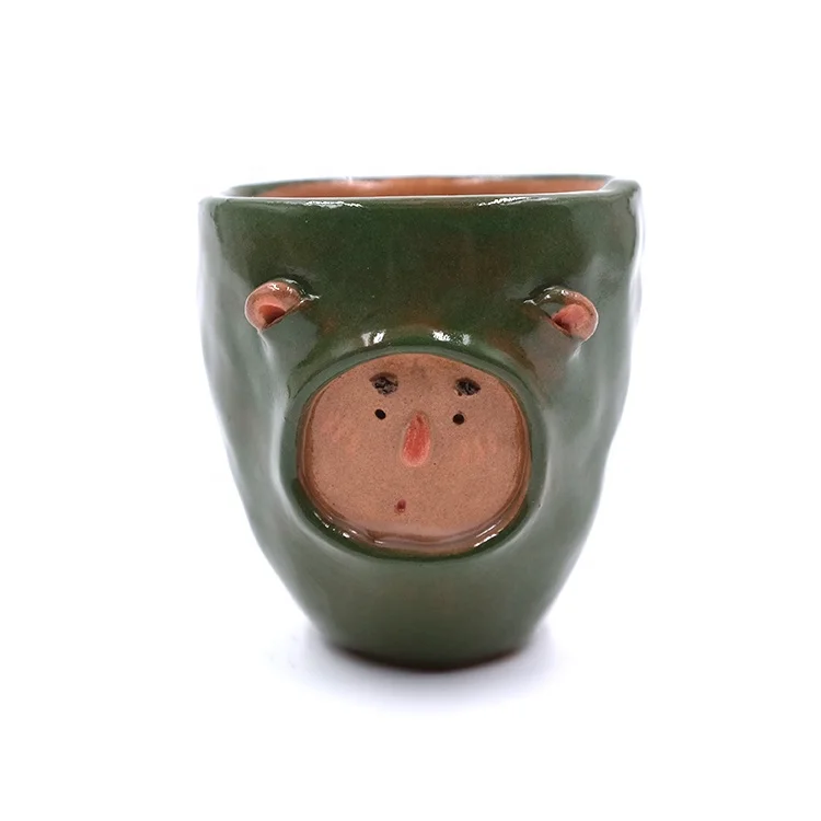 

Custom Handmade Creative Porcelain cute water ceramic coffee cup, Green colour