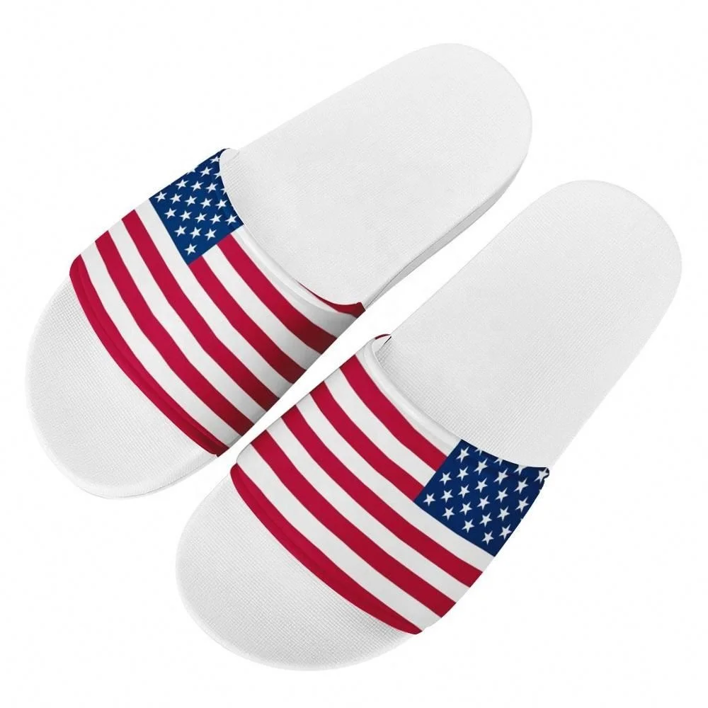 

American Flag 3D Printing Custom Slippers Pattern Summer Men Outdoor Beach Sandals Non-Slip Platform Flip Flops National Flag