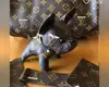 handmade louis-pattern vuitton-pu lv dog key chain leather keychain