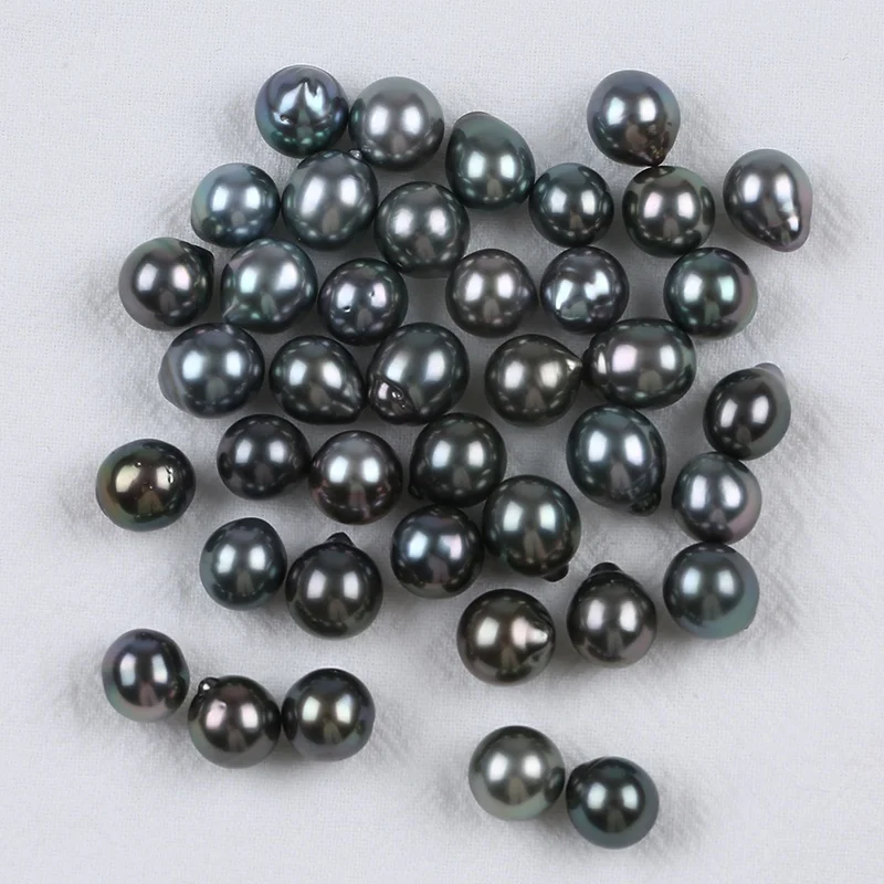 

High Luster Natural Saltwater Black Tahitian Loose Drop Shape Genuine Baroque Pearls Wholesale