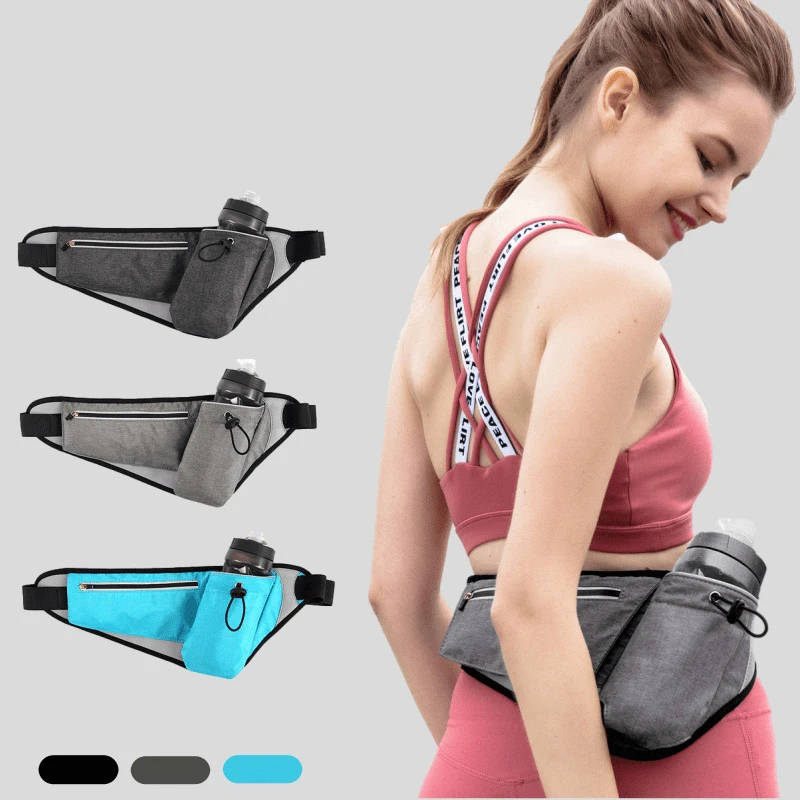 

New Outdoor Sports Double Storage Marathon Water Bottle Waist Pack Waterproof Fitted Phone Waist Pack large capacity waist bag