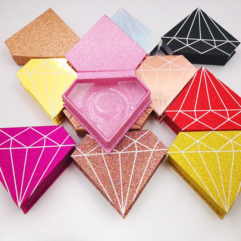 

diamond professional window pink custom eyelash boxes