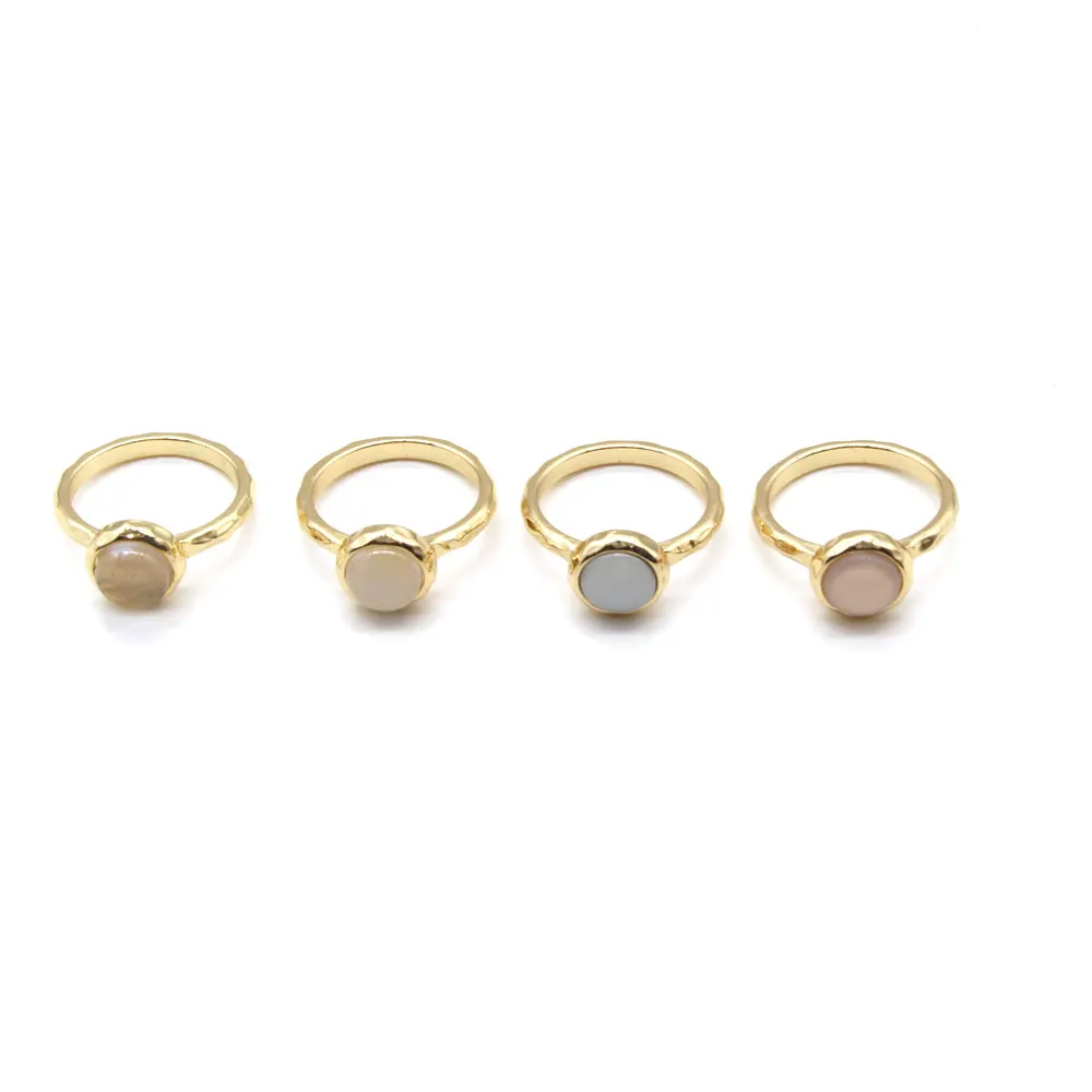 

Fashion new simple jewelry personal multi color gold plated ring set for women