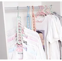 

Plastic Multi-function folding hanger nine-hole coat hanger rotating magic clothes rack storage