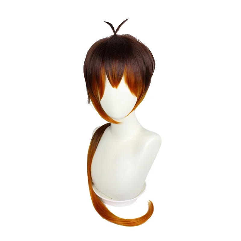 

Anti-warp Gradient Braid Heat Resistant Hair Wig Genshin Impact Anime Cosplay Wigs For Men, At shown