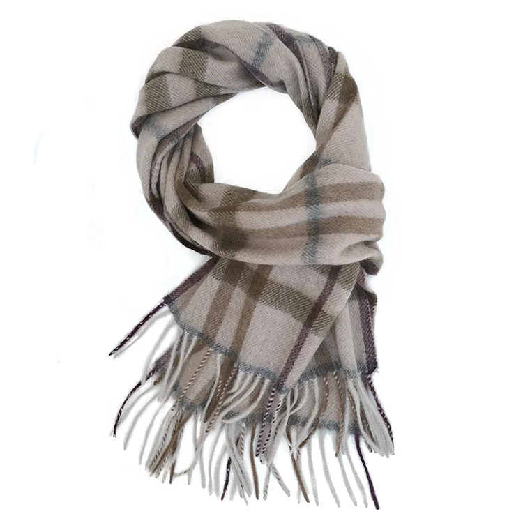 
India Nepal Pure Tartan Mongolian Luxury Mens Pashmina Scarves New Design Check Thick Winter 100% Cashmere Scarf for Men 