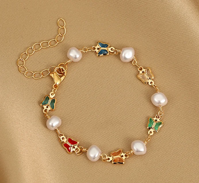 

Fashion Jewelry Creative Bracelet Female Butterfly Love Pearl Bracelet