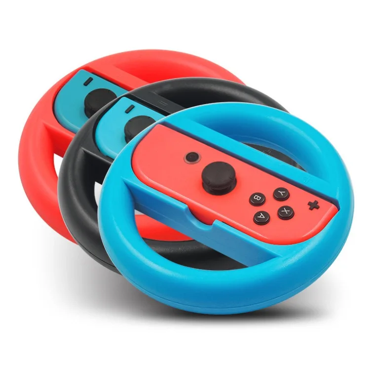 

Game Steering Wheel For Nintendo Switch Joy-con Controller Game Accessories, Black+black/ blue+red
