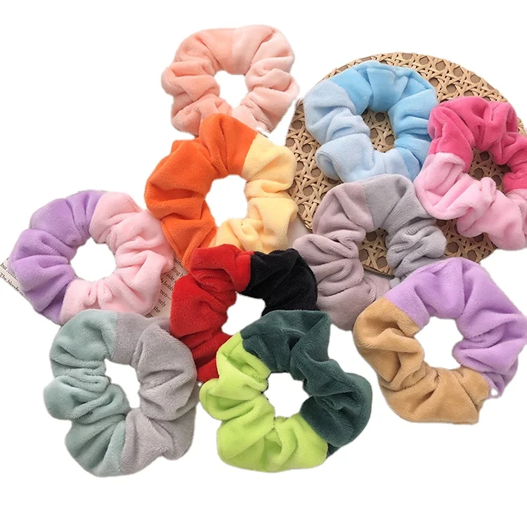 

High Elastic Mix Bright Color Velvet Hair Scrunchies Girl Hair Rope For Sweet Girl Hair Accessories