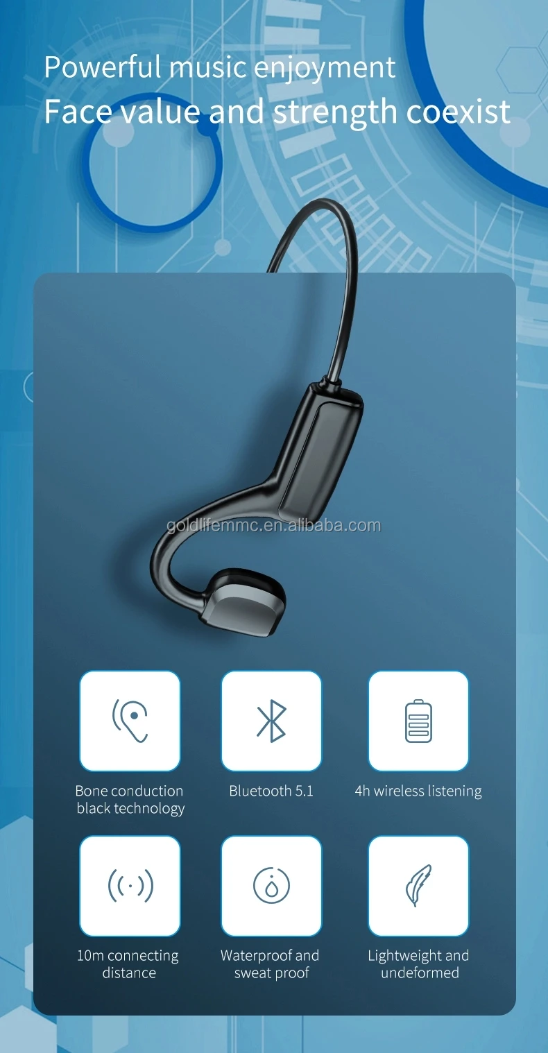 Hiking Foldable Sport Microphone Mobile Phone Open Ear Running Bone Conduction New Brands Earphone - ANKUX.COM