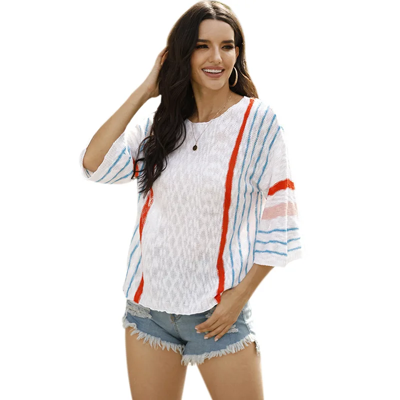 

RM120175 Summer Breathable Comfortable Knitwear Lightweight Women's Pullover