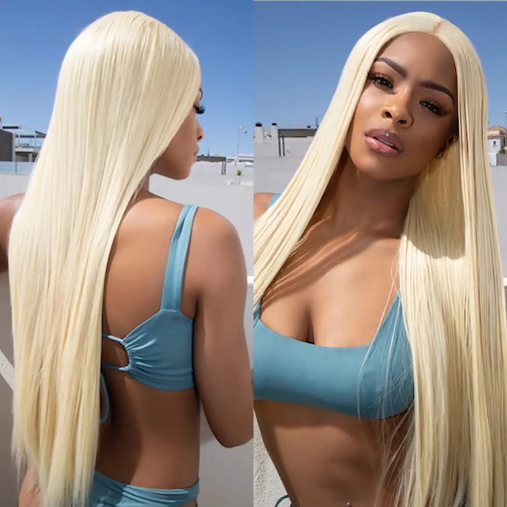 

wholesale straight hair wig set for ladies with long straight hair light blonde wig manufacturers human hair wigs, Pic showed