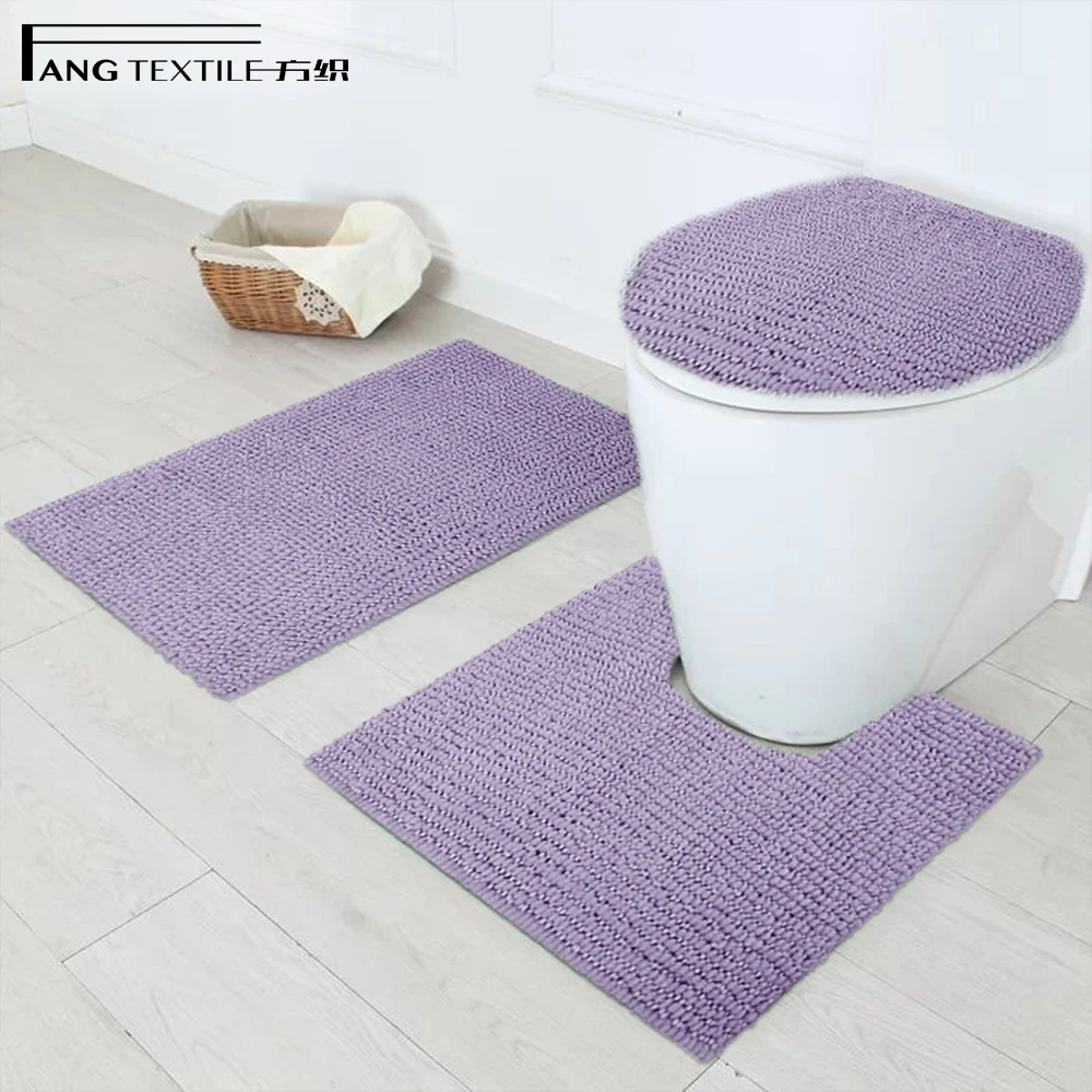 

Bathroom Use Water Absorbing Soft Non Slip Bottom Chenille Bath Floor Mat For Tub