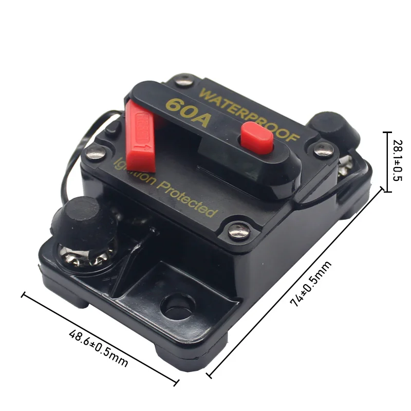 Waterproof Dc 48v Auto Car Marine 60a Surface Mount Overload Protector ...