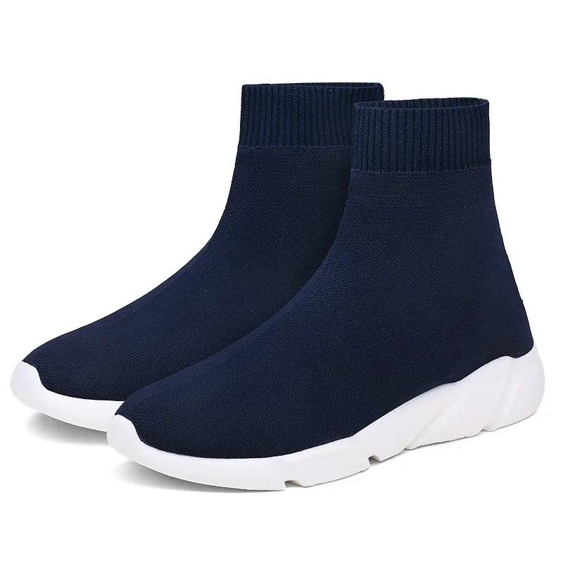 

Factory Wholesale Breathable No Logo Black Fly knit Casual Men Women Sock Shoes, Black, blue, grey