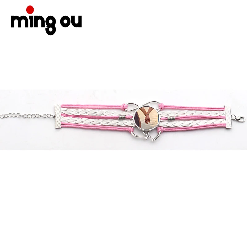 

Low Moq Personalized Fashion Double Heart Multi-layer Woven Sublimation Bracelet