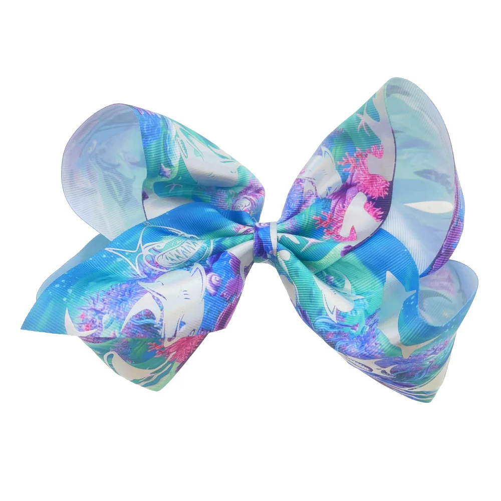 

Ribbon Bows Fashion 8 inch Large Hair Bow printed Hairpins With Alligator Clips Hair Accessories